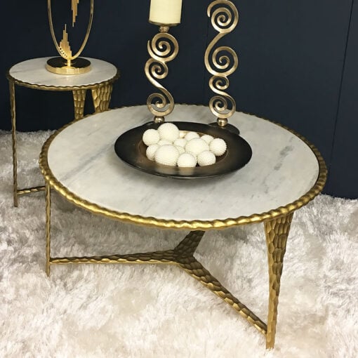 Kingston Hammered Gold And Marble Coffee Table