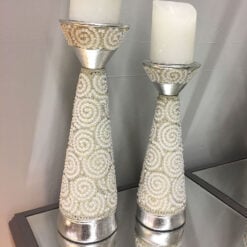 Large Pearl Swirl Candle Holder
