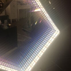 Medium Smoked Mirror Rainbow LED Infinity Diamond Table Lamp