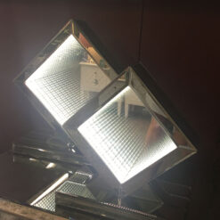 Medium Smoked Mirror White LED Infinity Diamond Table Lamp