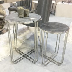 Monroe Marble Effect Top Set Of 2 Nesting Tables