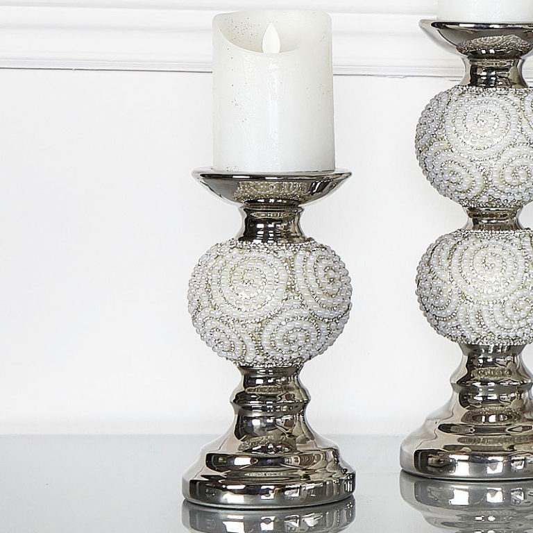 Medium Pearl Swirl Candle Holder Picture Perfect Home