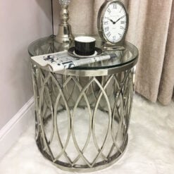 Primrose Chrome And Glass Side End Table