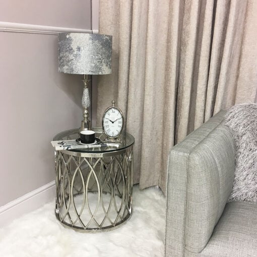 Primrose Chrome And Glass Side End Table