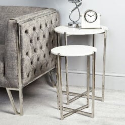 Vivienne-Marble-Top-Set-of-2-Nesting-Tables-With-Stainless-Steel-Frame