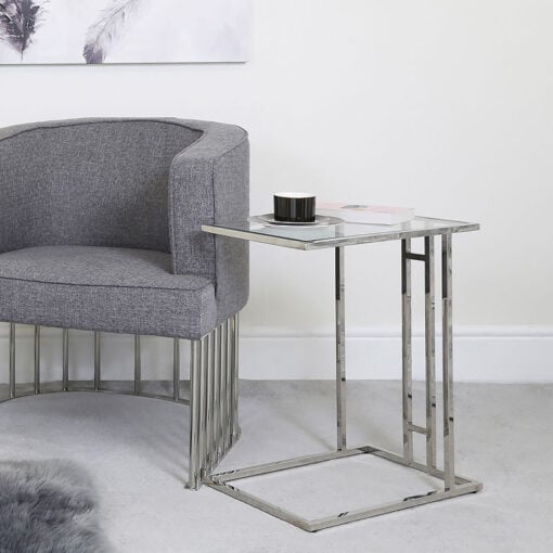 Bailey Stainless Steel Sofa Table Laptop Table Side End Table