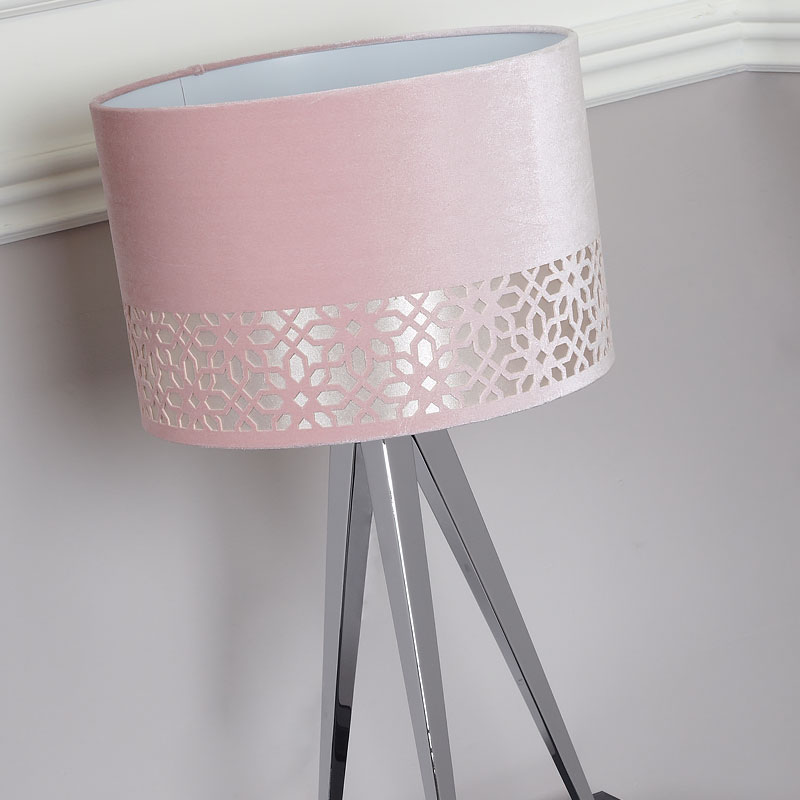 13 Inch Blush Pink Stencil Shade, Blush Pink Table Lamp Uk