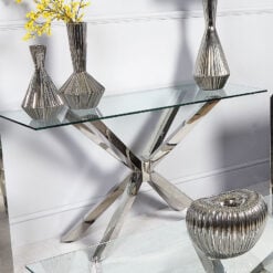 Debonaire Glass And Chrome Console Table Dressing Table