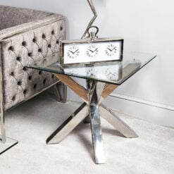 Debonaire Glass And Chrome End Side Table