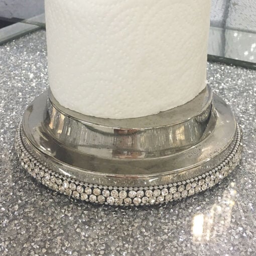 Diamond Glitz Nickel Crystal Encrusted Kitchen Roll Holder Stand