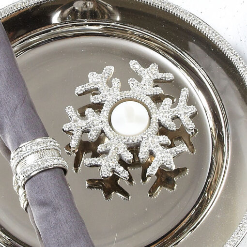 Diamond Glitz Nickel Snowflake Tealight Holder