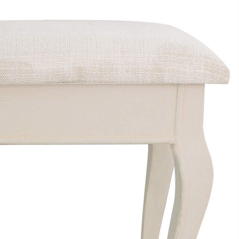 French Vintage Mocha Wooden Bedroom Stool | Picture Perfect Home