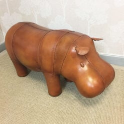 Genuine Handmade Leather Hippo Character Animal Stool Footstool Pouffe