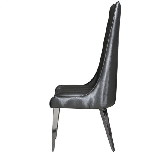 Josephine Grey Faux Leather Stitched Design Dining Chair