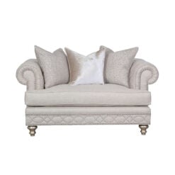 Kalia Cream Luxurious Handmade 2 Seat Sofa With Accent Cushions