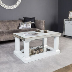 Madison White Mirrored Glass 100cm Coffee Table