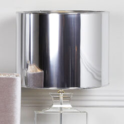 Medium Crystal Cut Glass Regency Table Lamp With Silver Shade