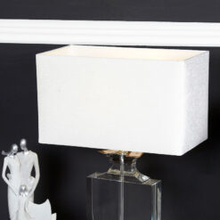 Medium Crystal Cut Glass Regency Table Lamp With White Velvet Shade
