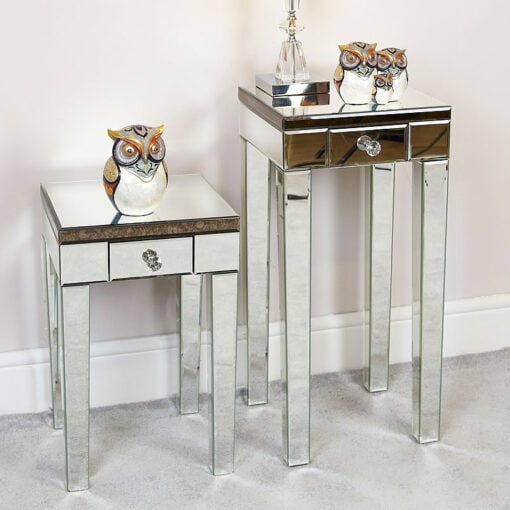 Regina Antique Mirrored Side Table Display Table End Table