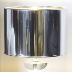 Small Illuminated Crystal Spine Shape Table Lamp With Silver Shade