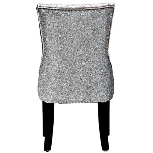 Crushed Velvet Silver Glitter Back Dining Chair