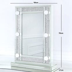 Diamond Glitz Dressing Table Mirror With 6 Dimmable LED Light Bulbs