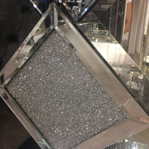 Diamond Glitz Noir Smoked Mirror Diamond Shape Table Lamp