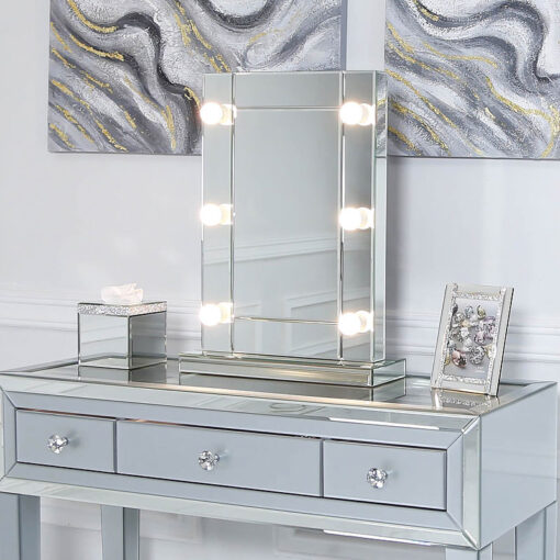 Hollywood Dressing Table Vanity Mirror With 6 Dimmable LED Light Bulbs