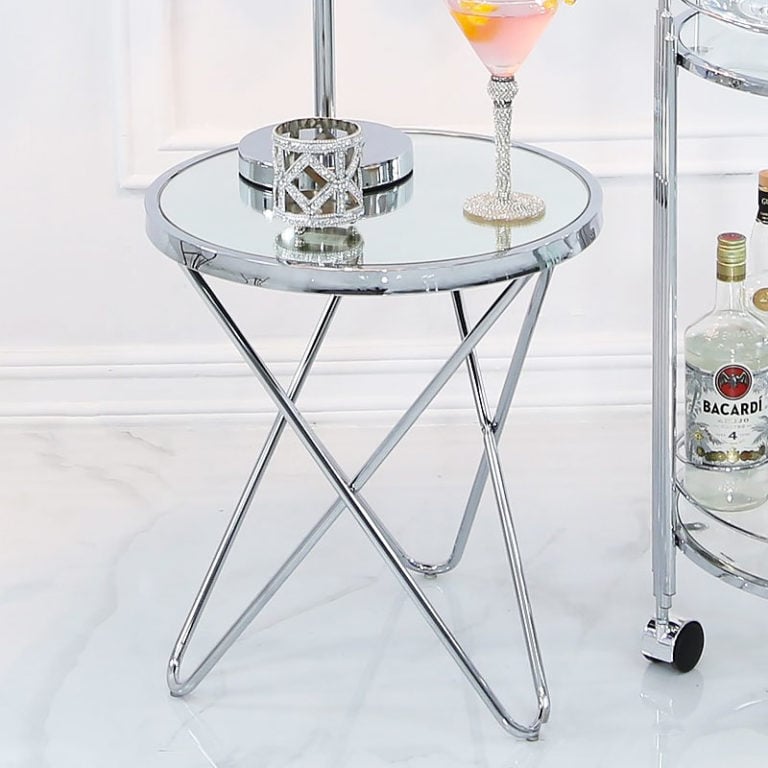 Colton Contemporary Chrome And Clear Glass End Side Table Picture