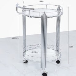 Colton Contemporary Stainless Steel And Clear Glass Drinks Trolley