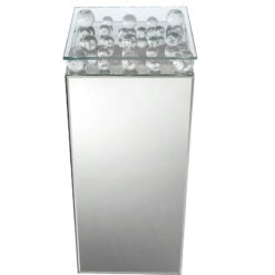 Maia Mirrored Telephone Table With Glass Bubbles And A Glass Top
