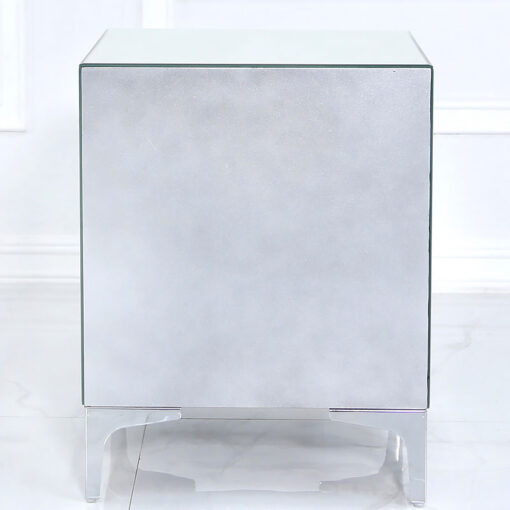 Moresque Silver Mirrored Moroccan 2 Drawer Bedside Cabinet