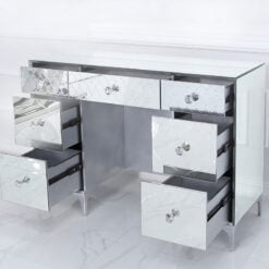 Moresque Silver Mirrored Moroccan 7 Drawer Dressing Table