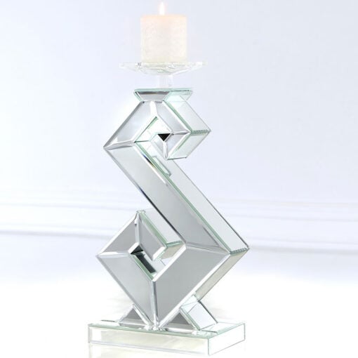 Simone Mirrored S Shape Candle Holder