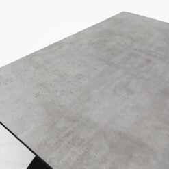 Axel Dining Table With Black Wooden Base And Grey Wood Veneer Tabletop