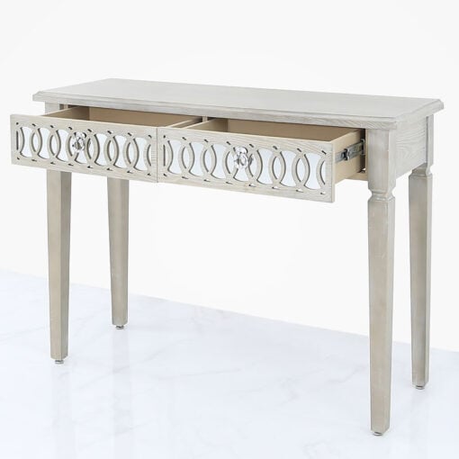 Bayside Mirrored Hampton Style 2 Drawer Console Dressing Vanity Table