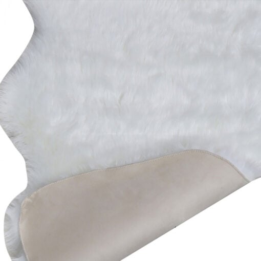 Double White Pelt Faux Fur Sheepskin Rug (65x200)