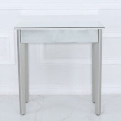 Georgia Silver Wood Trim Mirrored 1 Drawer Console Dressing Table
