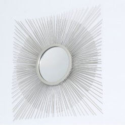 Metal Diamond Wall Art Decoration With An Inner Mirror Circle 72cm