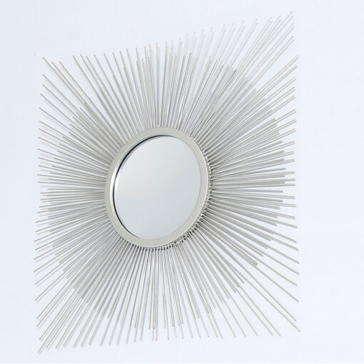 Antique Silver Metal Diamond Wall Art Decor Mirror Circle 72cm