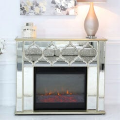 Sahara Marrakech Moroccan Gold Mirrored Electric Fireplace Surround