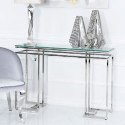 Ashton Glass And Stainless Steel Console Table Hallway Table