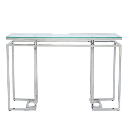 Ashton Glass And Stainless Steel Console Table Hallway Table