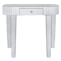Classic Mirror 1 Drawer Mirrored Console Table With Tile Detail