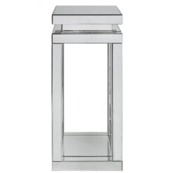 Classic Mirror Mirrored Pillar Pedestal Display End Side Lamp Table