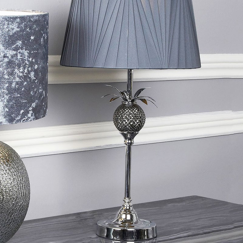 Polished Metal Pineapple Table Lamp, Pineapple Table Lamp Next Day Delivery