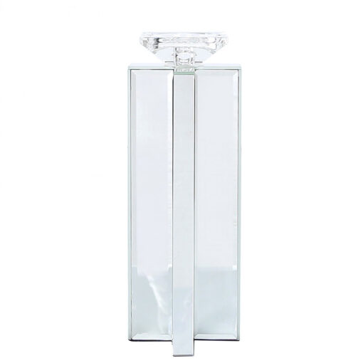 Large 32cm X Shape Mirrored Pillar Tealight Candle Holder