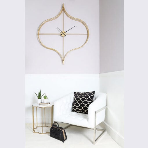 Moresque Gold Moroccan 138cm Wall Clock With An Ogee Design Frame