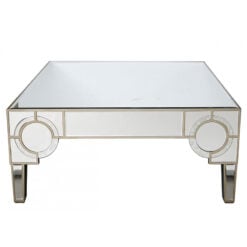 Whittaker Antique Mirrored Coffee Table With Geometric Circle Design