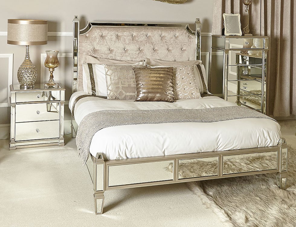 Athens Gold Mirrored Furniture Range Lifestyle Photo
